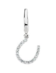 14K White Gold Diamond Horseshoe Charm - 0.12 Ct. -- LIFETIME WARRANTY