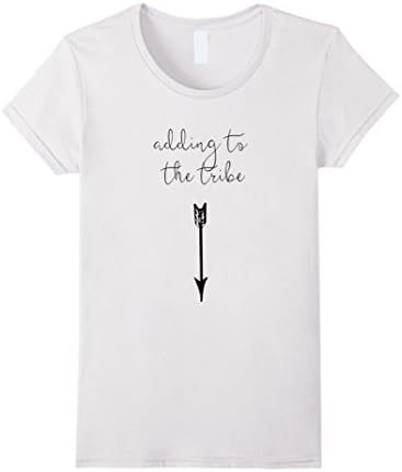 Women's Pregnancy Announcement Women's Shirt - Adding To The Tribe Large White