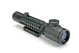 312amda8OHL. SL160  UAG Tactical 2 6x28 Dual Red & Green Illuminated P4 Mil Dot Sniper Rangefinder Military Reticle Rifle Shotgun Scope w/ Integral Tri Rail Weaver Picatinny System and Mounting Base