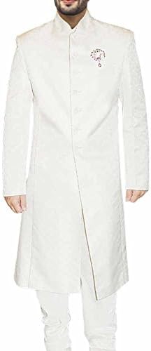INMONARCH Mens Bollywood Designer Sherwani SH363 44L Cream