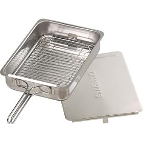 Stovetop Home Smoker Smoking (Wood) Pot Roaster (Large) - 390x90x280mm - create delicious smoked foods at home! Can also be used as a steamer, poacher, griddle or stove. (inc. Lid, chips, rack, drip tray, roaster)