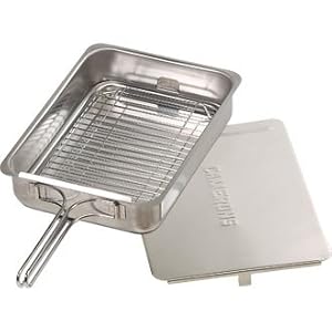 Stovetop Home Smoker Smoking (Wood) Pot Roaster (Large) - 390x90x280mm - create delicious smoked foods at home! Can also be used as a steamer, poacher, griddle or stove. (inc. Lid, chips, rack, drip tray, roaster)