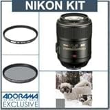 IMAGE OF Nikon 105mm f/2.8G ED-IF AF-S VR Micro-Nikkor AF Telephoto Lens - Advanced Kit - with 5 Year U.S.A. Warranty,Nikon 62mm Neutral Clear Filter, Nikon 62mm Circular Polarizer II Thin MC Filter & B + W 62mm #106 1.8 (64X) Neutral Density Filter
