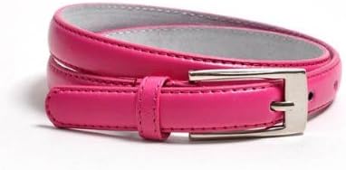 Solid Color Leather Adjustable Skinny Belt with
