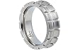G-Newton Tire Pattern Satin Titanium Ring
