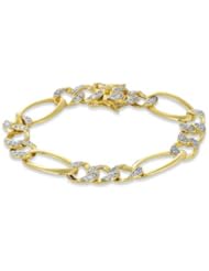 Cubic Zirconia And Sterling Silver Gold Plated Bracelet