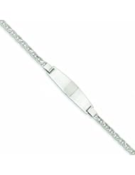 Genuine 14K White Gold 7In Solid Polished Anchor Link Id Bracelet 7 Inches 100% Satisfaction Guaranteed.