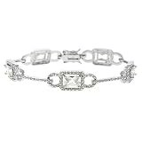 Sterling Silver Diamond cubic zirconia stone bracelet