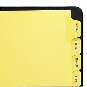 Gold Reinforced Laminated Tab Dividers, 12-Tab, Months, Letter, Buff, 12/Set