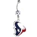 NFL Logo SILVER Double GEM Belly Ring - Houston Texans