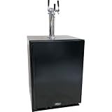 Marvel 61HK-BB-F Triple Faucet Kegerator - Black Cabinet & Door - Pin Lock