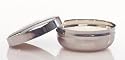 Chrome METAL SHAVING SOAP BOWL silver shave dish with LID covered holder NEW Great for Travel