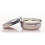 Chrome METAL SHAVING SOAP BOWL silver shave dish with LID covered holder NEW Great for Travel