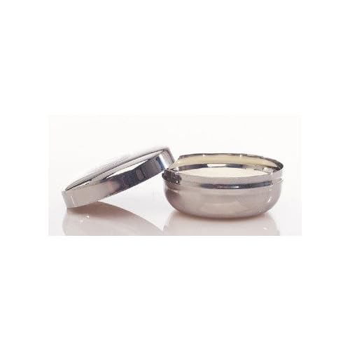 Chrome METAL SHAVING SOAP BOWL silver shave dish with LID
