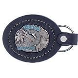 Florida Marlins Large Leather & Pewter MLB Key Ring