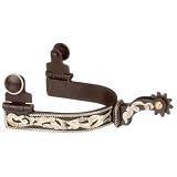 Kelly Silver Star Antique Brown Spurs with Engraved Silver Design