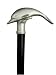 Walking Cane - Dophin. This Cane has a derby metal handle with satin silver finish. This walking aid has a 36 inches hard wood shaft. This wooden cane has a weight capacity of 250 pounds.