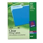 Click here to buy Avery 5029 Clear Self-Adhesive Filing Labels, 3-7 16 x 2 3, 30 sheet, 450  pack by Avery.