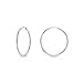 Thin Simple Minimalist Round Shaped Endless Continuous Tube Hoop Earrings For Women Teens .925 Sterling Silver .5 Inch Diameter