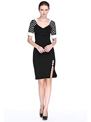 Vintage Cotton/Polyester Polka Dot Print Evening Dress/Prom Dress/Party Dress/Wedding Dress 