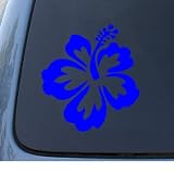 HIBISCUS FLOWER - Hawaiian - Car, Truck, Notebook, Vinyl Decal Sticker #1019 | Vinyl Color: Blue
