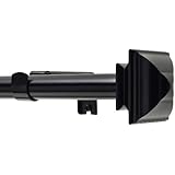 Levolor 4398377 Classic Square Rod Set, 66-to-120-Inch Width, 3/4-Inch Diameter, Black