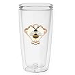 Bumble Bee Motif 16 oz Insulated Beverage Tumbler, Clear