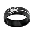 Black 316L Stainless Steel Ring with Spider Design Black 316L Stainless Steel Ring with Spider Design