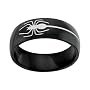 Black 316L Stainless Steel Ring with Spider Design