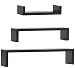 Melannco Espresso Nesting "U" Shelves, Set of 3