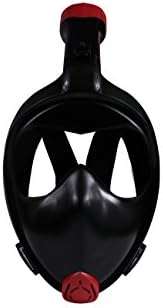 Snorkeling Mask, 180 Dgree Larger Viewing Snorkeling Diving Mask, Longer Ventilation Pipe，Christmas style (black)