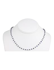 Sterling Silver Lapis Lazuli Faceted Blue Necklace Beaded Chain