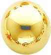 14K Yellow Gold Half Ball Omega Clip On Earrings New |A