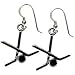 Silver Hockey Sticks and Puck Earrings