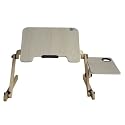 Portable Laptop Table W/ extra board, Eco-friendly Wood, Khaki