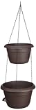 Plastia 1808530025 Blumenampel Siesta Duo mit Dochtbewässerung 25, 30 cm + Kette, Farbe schokolade