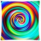 Charming Frame - Colorful Psychedelic Trippy Swirl Art Design Cushion Pillow Case,Twin Sides Zippered Pillowcase Pillow Cover 18x18 inches