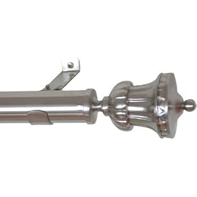 Window Curtain Rod Drapery Rod 52 Inch - 144 Inch Trophy Nickel by Backyard Bargain LLC