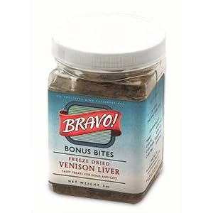 Bravo! Freeze-Dried Raw Venison Liver Bites, Treats for Dogs and Cats by 