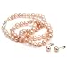Parure perles culture rose collier de Clous d'oreille rose 6-7mm