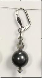 Swarovski Pearl Earring - Charcoal Grey (Coco)