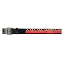 Embossed Flames Black Leather Belt - X-Large