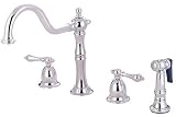 Heritage Widespread Kitchen Faucet W/Brass Sprayer