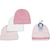 Gerber Textured Knit Cotton 3 Pack Caps Girls Color Size 0-6 Months