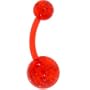 Bioplast Red Glitter Belly Ring