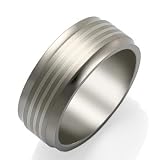 Grey Titanium Ring with Three White Stripes 312co9C j%2BL. SL160 Grey Titanium Ring with Three White Stripes