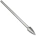 PFERD Tree Carbide Bur, Long-Length, Uncoated (Bright) Finish, Double Cut, Point End