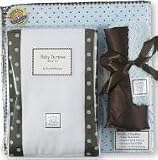 SwaddleDesigns Swaddle Designs Baby Gift Set with Swaddling Blanket,Baby Lovie and Set of Burpies in Clear Plastic Box- Blue Polka Dot Print