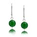 Simple Plain Basic Round Bead Green Aventurine Gemstone Lever back Ball Drop Earrings For Women .925 Sterling Silver