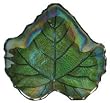 Medium Glass Kale Green Grape Leaf Plate 8" x 8" Set / 2